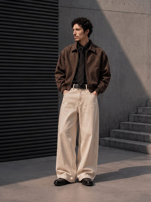 Chocolate Bomber Wide-Leg VIBEFLIRTING style example