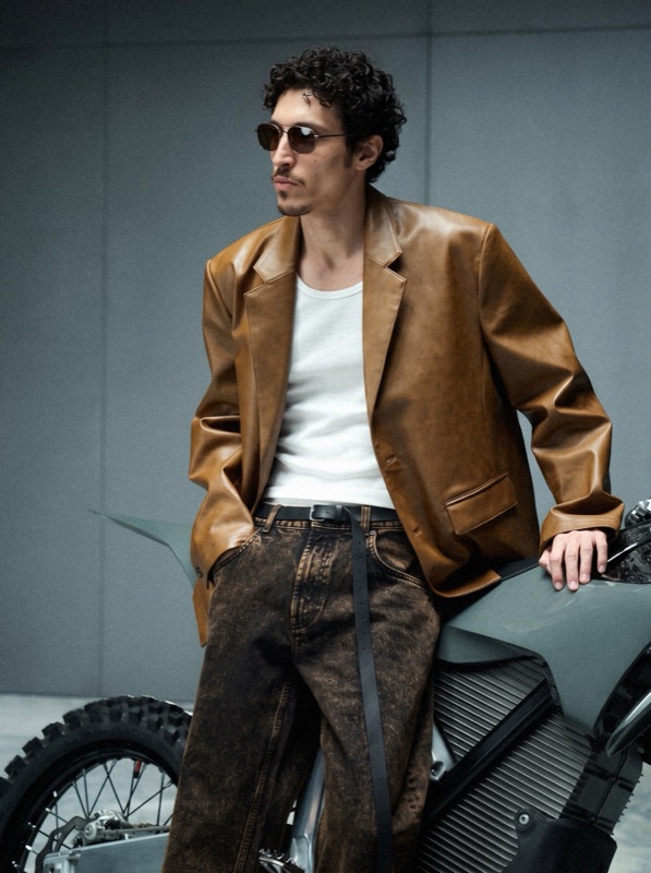 Leather moto editorial style output